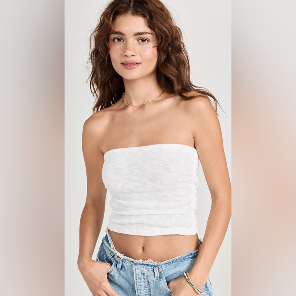 NWT Free People Boulevard Tube Top White XL